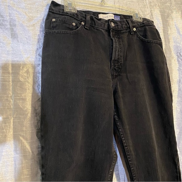 Gap vintage black Boot Cut jeans SZ 14 Ankle slightly distressed 100% cotton GUC - Picture 2 of 11